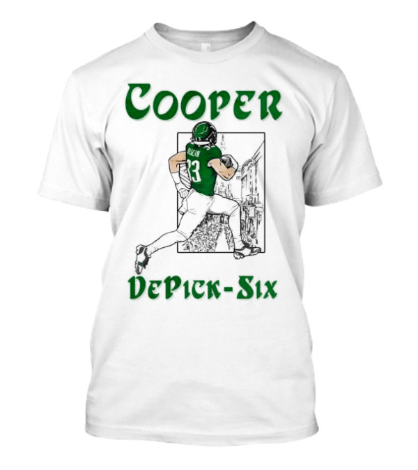 Cooper DePick-Six Cooper Philadelphia Eagles Football Player Illustration T-Shirt