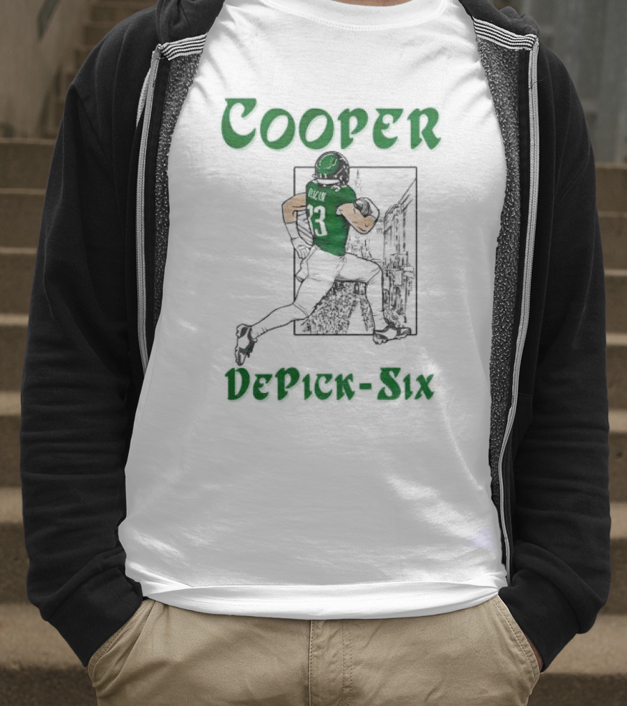 Cooper DePick-Six Cooper Philadelphia Eagles Football Player Illustration T-Shirt