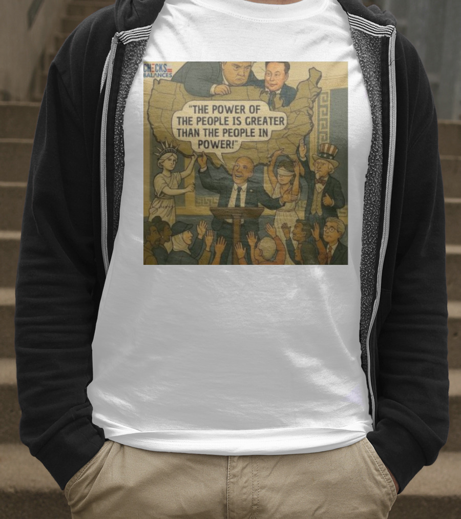 Cory Booker The Power Of The People Is Greater Than The People In Power USA Checks And Balances 2025 T-Shirt