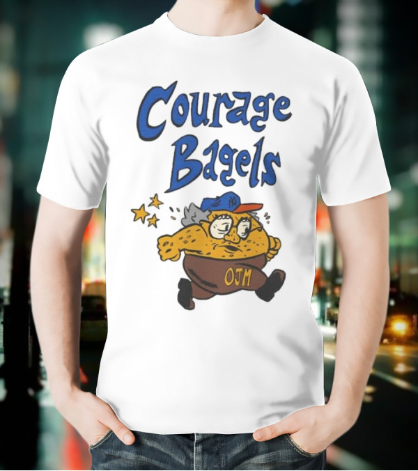 Courage Bagels OJM Character With New York Mets Cap T-Shirt