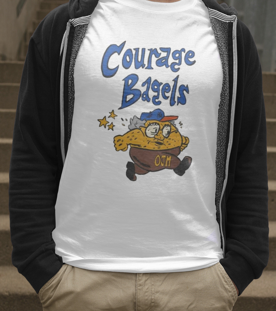 Courage Bagels OJM Character With New York Mets Cap T-Shirt