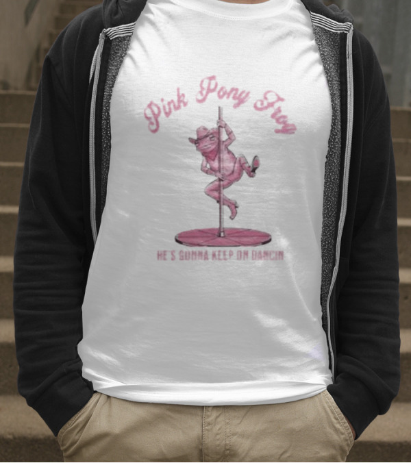 Pink Pony Frog He's Gonna Keep On Dancin' Cowboy Theme T-Shirt
