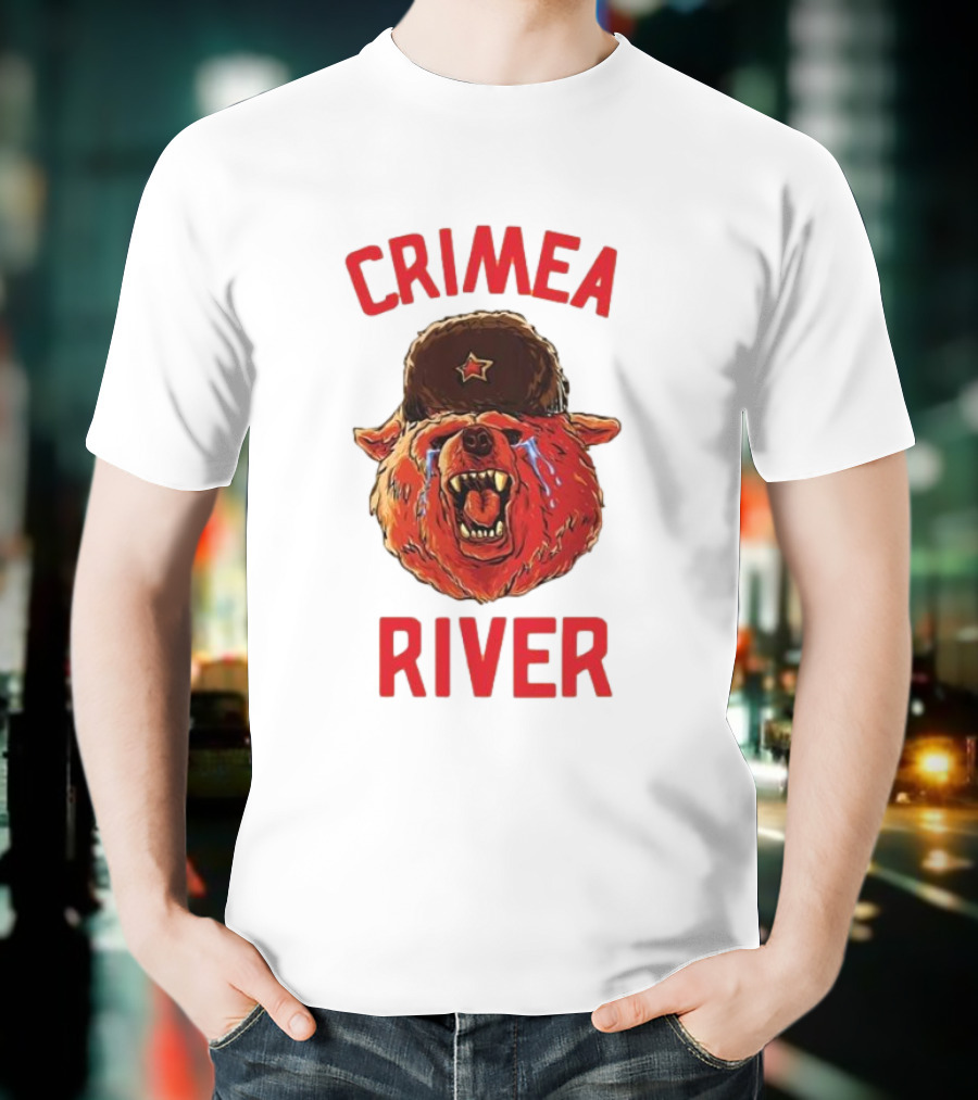 Crimea River Bear In Soviet Hat Crying Russia T-Shirt