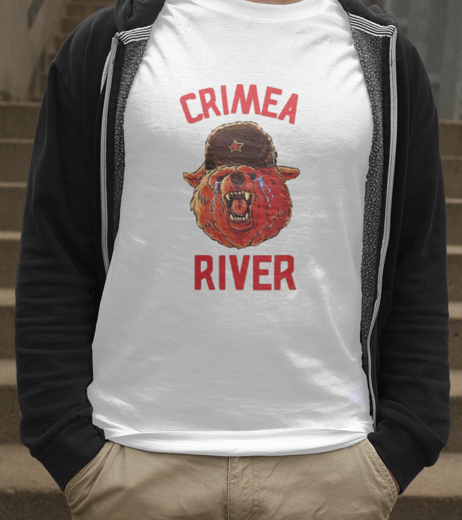 Crimea River Bear In Soviet Hat Crying Russia T-Shirt