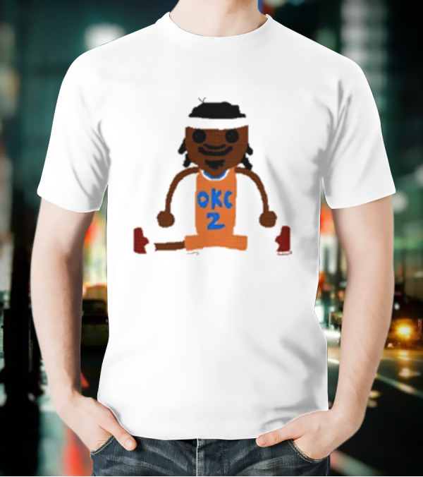 Oklahoma City Thunder Shai Gilgeous-Alexander Crochet Style OKC 2 T-Shirt
