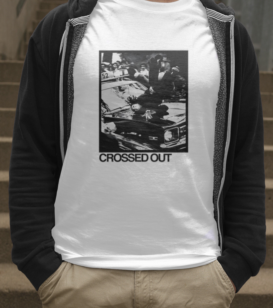 Crossed Out Never Forget Protest Scene Vintage Photography T-Shirt