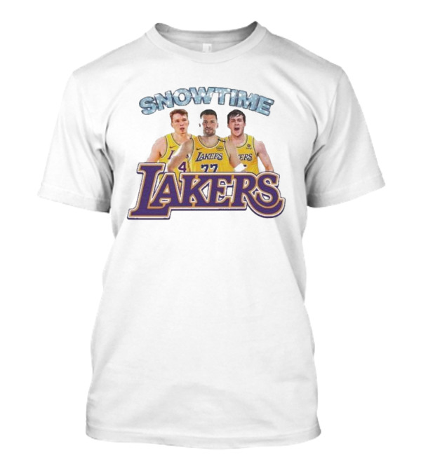 Los Angeles Lakers Snowtime Players Dalton Knecht Austin Reaves Luka Doncic T-Shirt