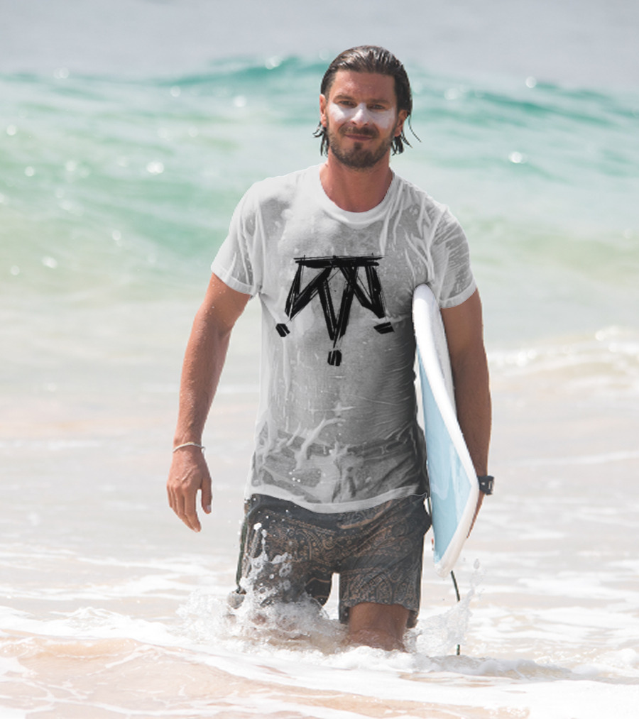 Damian Drake The Crown Vintage Skull Wings And Cross Skeleton Motif T-Shirt