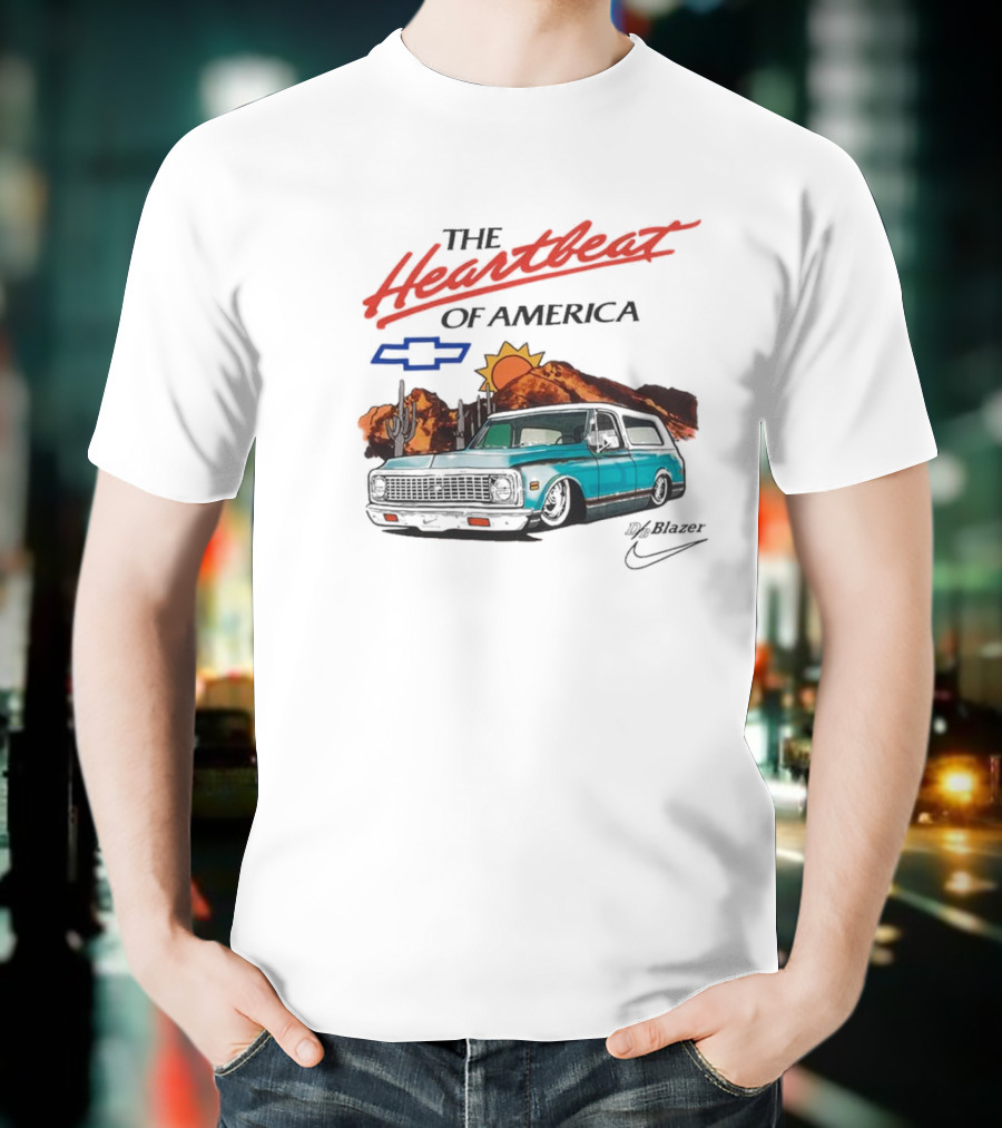 Devin Booker Chevrolet Max90 Heartbeat Of America Vintage Truck Sunset Desert Scene T-Shirt