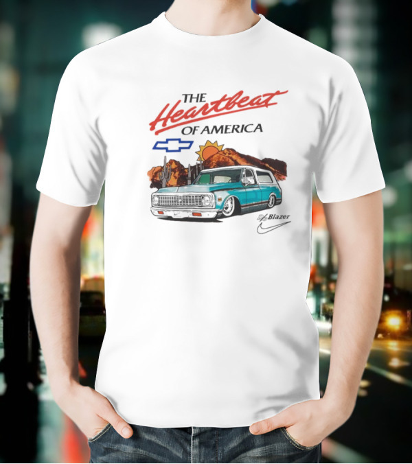 Devin Booker Chevrolet Max90 Heartbeat Of America Vintage Truck Sunset Desert Scene T-Shirt