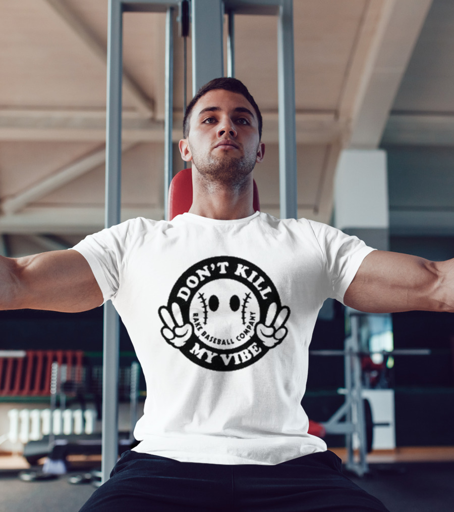 Don’t Kill My Vibe Baseball Company Baseball Emoji Peace Hands T-Shirt