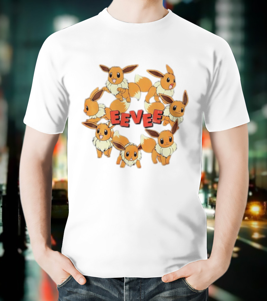 Eevee Pokemon Collage Cartoon Vintage Collection T-Shirt