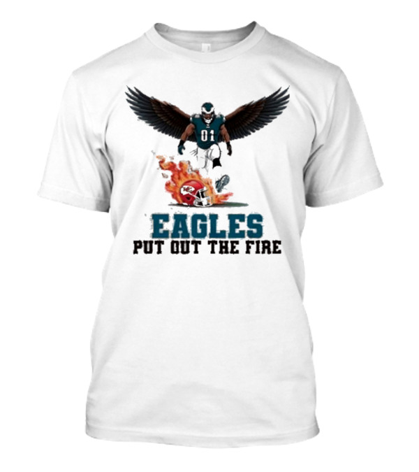 Eagles 01 Player Crushes Flaming Helmet T-Shirt