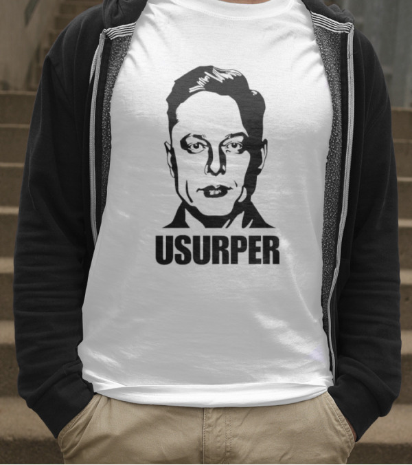 Elon Musk Usurpator Iconic Minimalist Style T-Shirt