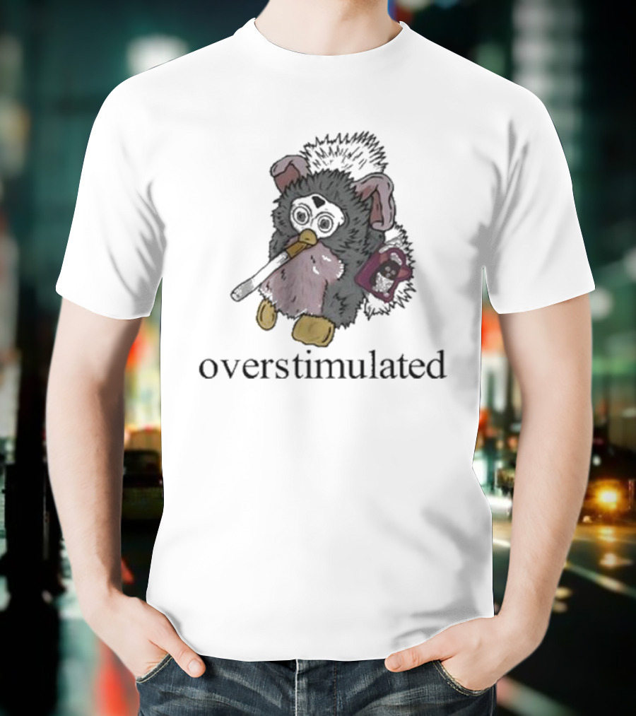 Emotionalclub Overstimulated Nostalgic Creature With Fuzzy Ears And Toy Radio T-Shirt