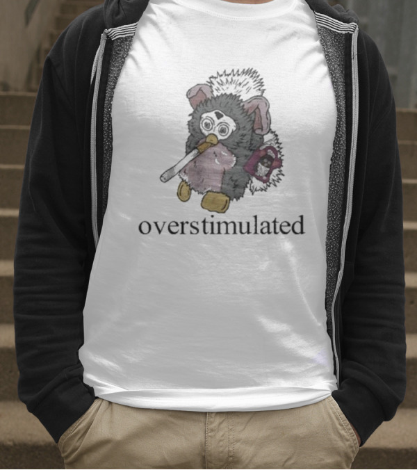 Emotionalclub Overstimulated Nostalgic Creature With Fuzzy Ears And Toy Radio T-Shirt