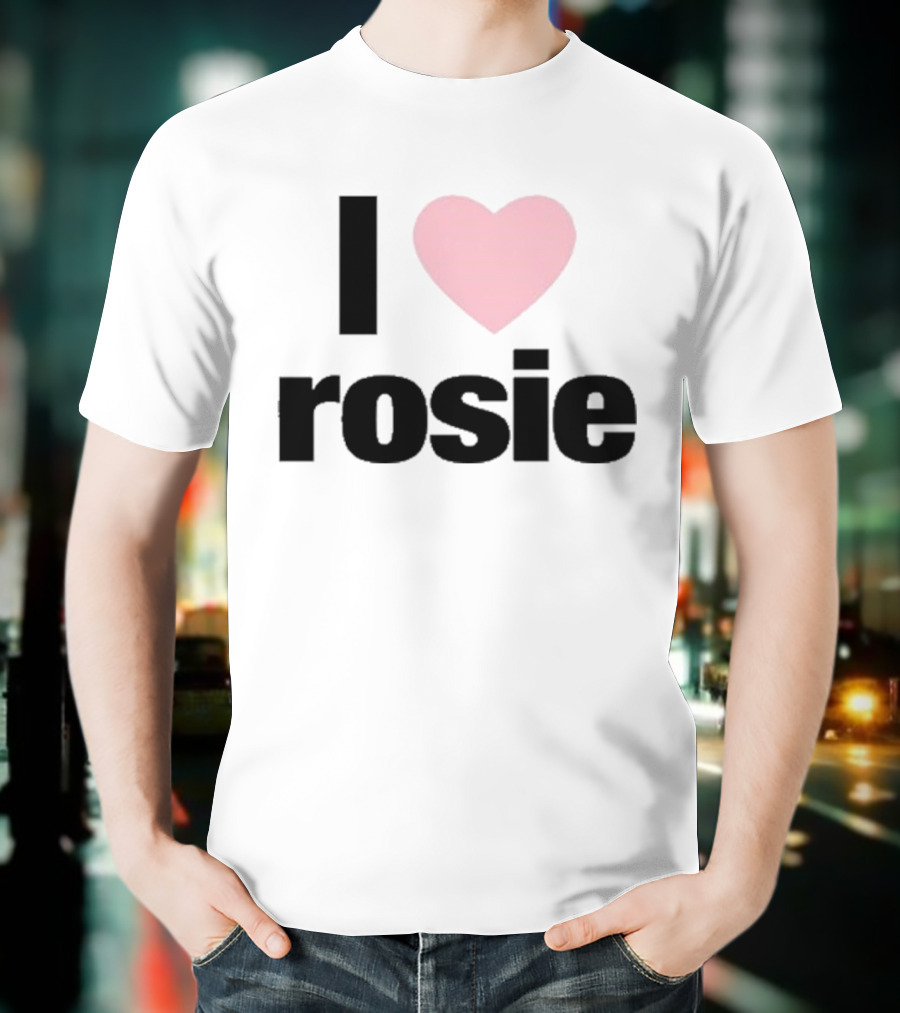 I Love Rosie Pink Heart Evan Mock T-Shirt