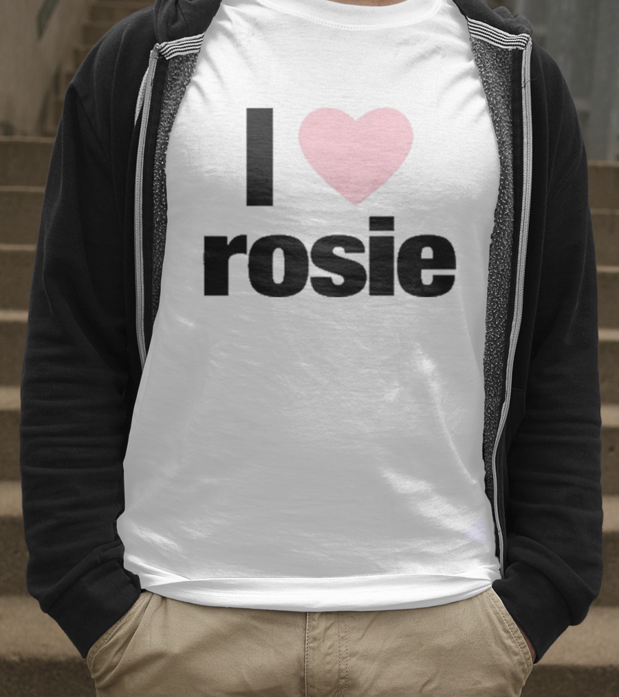 I Love Rosie Pink Heart Evan Mock T-Shirt