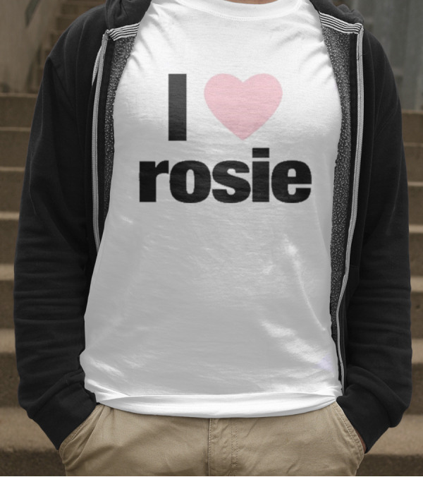 I Love Rosie Pink Heart Evan Mock T-Shirt