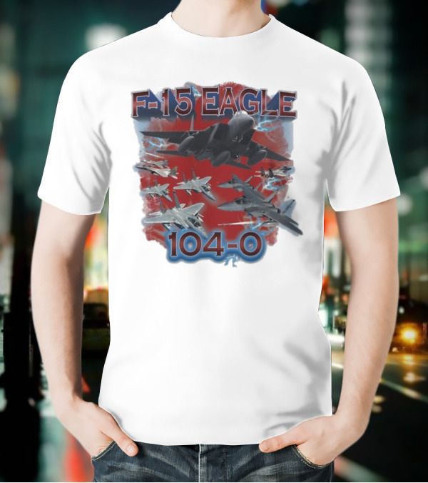 F-15 Eagle 104-0 Fighter Jet Lightning Squadron T-Shirt