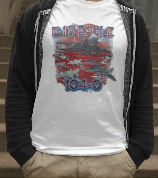 F-15 Eagle 104-0 Fighter Jet Lightning Squadron T-Shirt