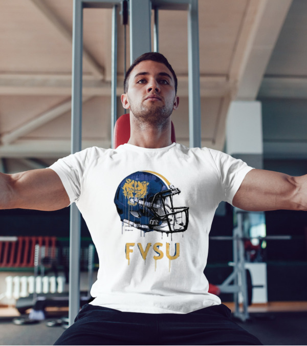 FVSU Wildcats Dripping Helmet Football T-Shirt
