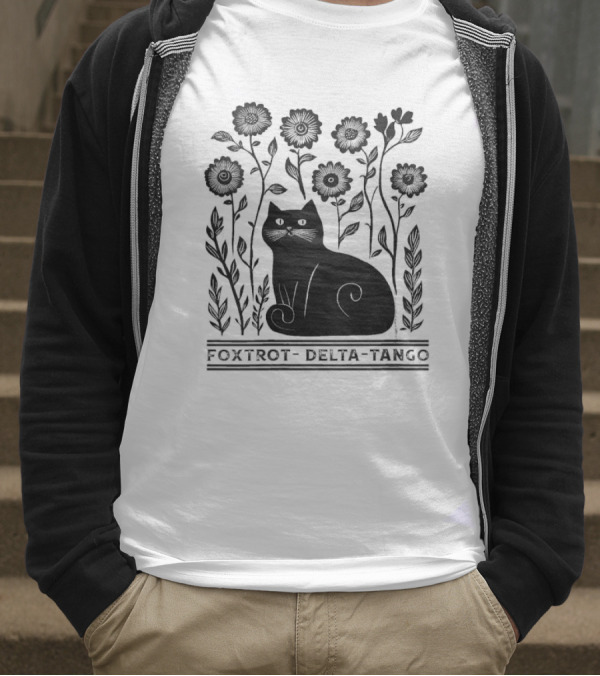 Delta Cat In Flowers T-Shirt