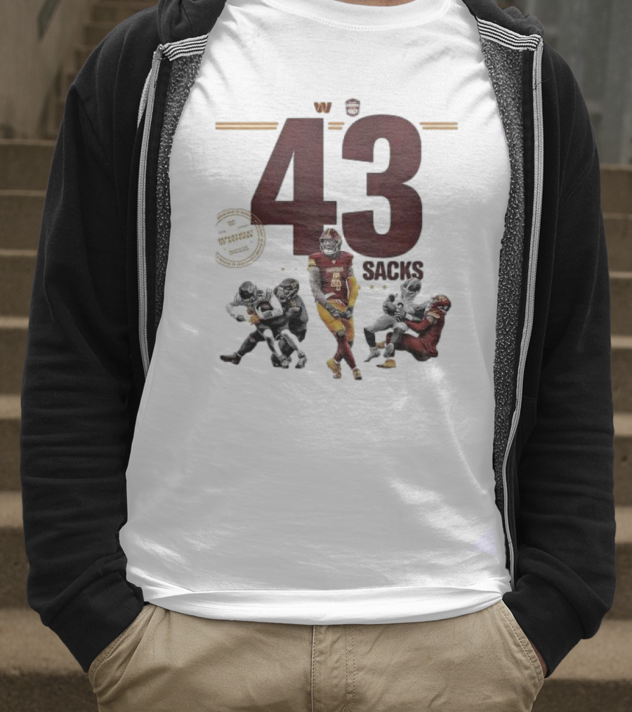 Frankie Luvu 43 Regular Season Sacks Football Action Washington Redskins T-Shirt