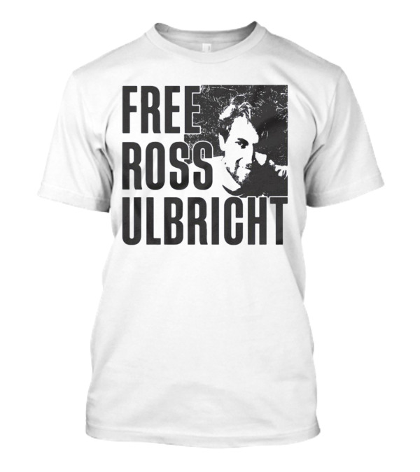 Free Ross Ulbricht Text With Distressed Face Graphic T-Shirt