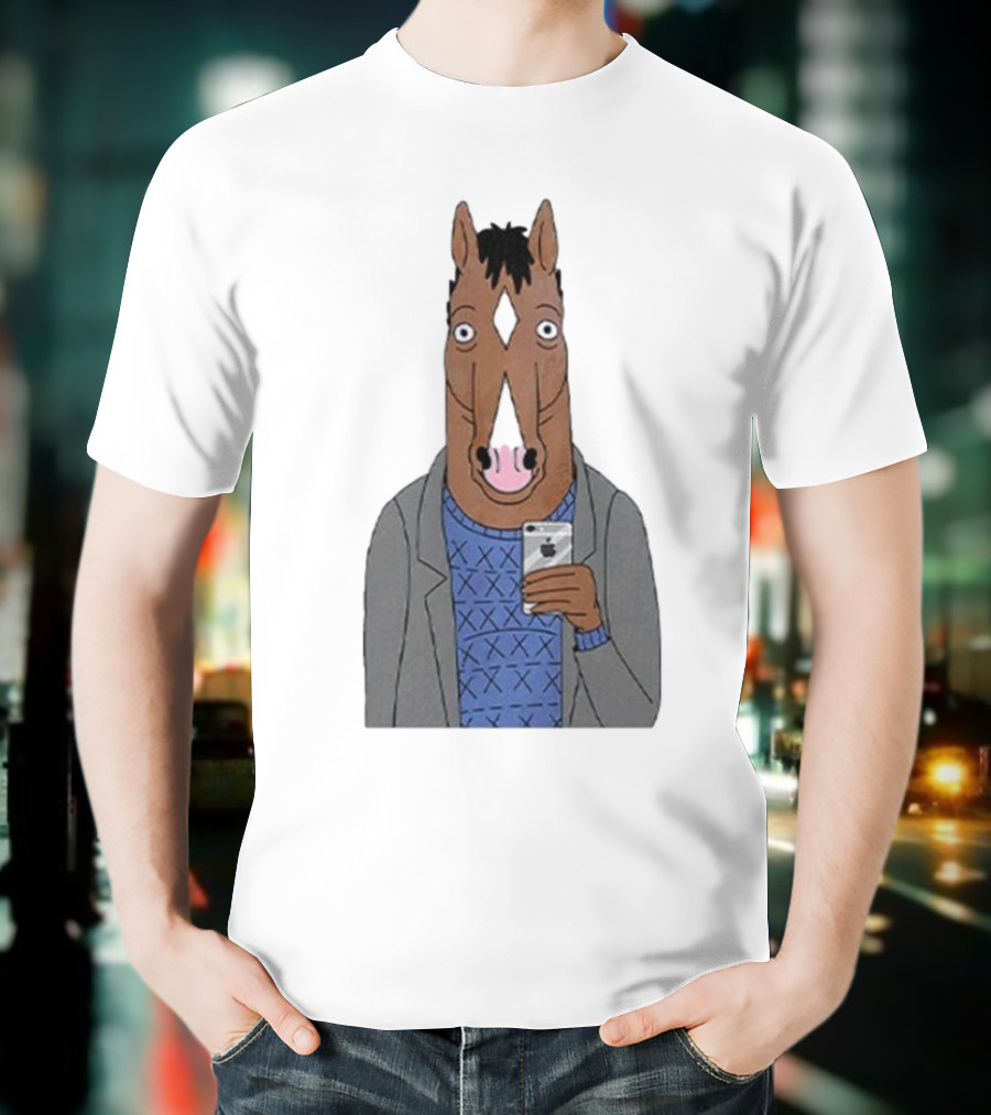 Bojack Horseman Horse Head Selfie Smartphone Humor T-Shirt