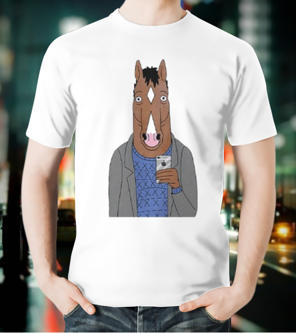Bojack Horseman Horse Head Selfie Smartphone Humor T-Shirt