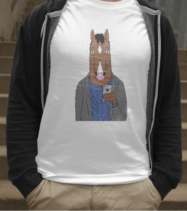 Bojack Horseman Horse Head Selfie Smartphone Humor T-Shirt