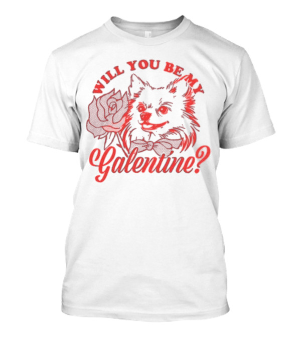 Will You Be My Galentine Hatchi Rose Dog Bow Tie T-Shirt