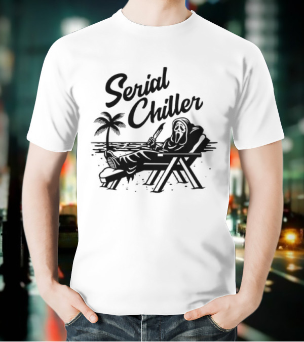 Ghost Face Serial Chiller Retro 80s Horror Theme T-Shirt