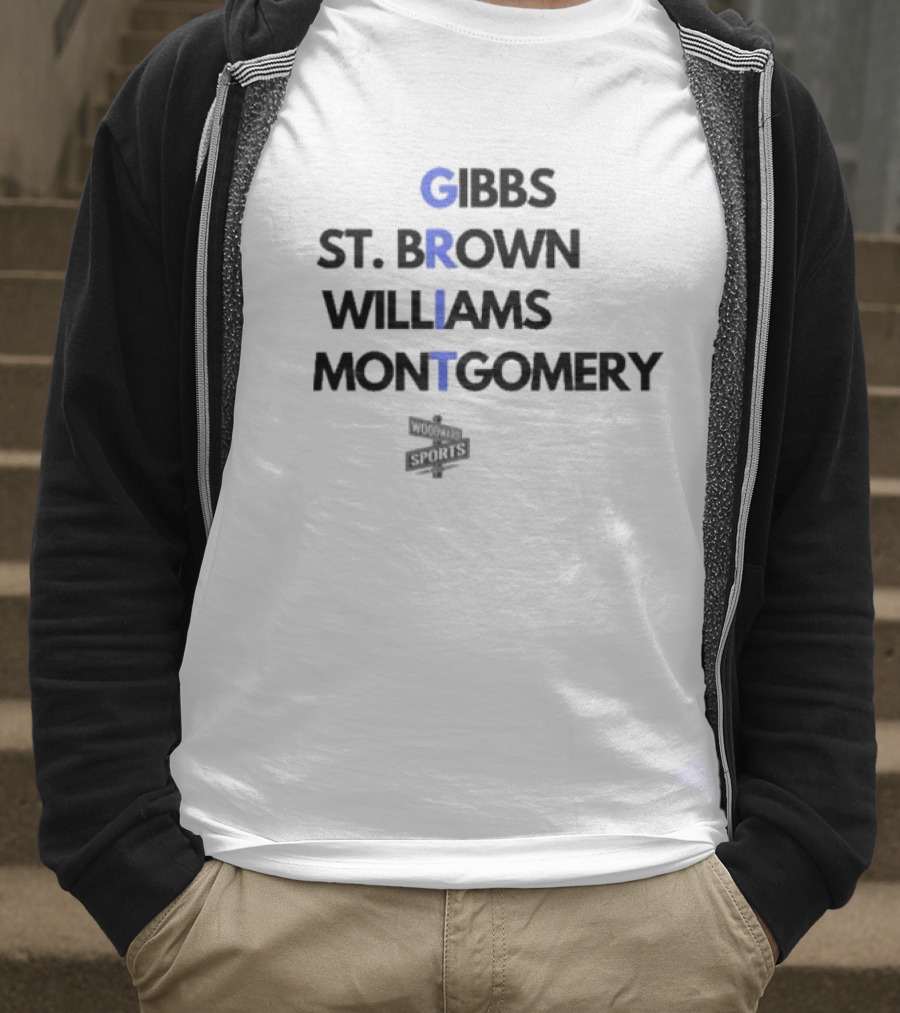Gibbs St Brown Williams Montgomery GRIT Football Names T-Shirt