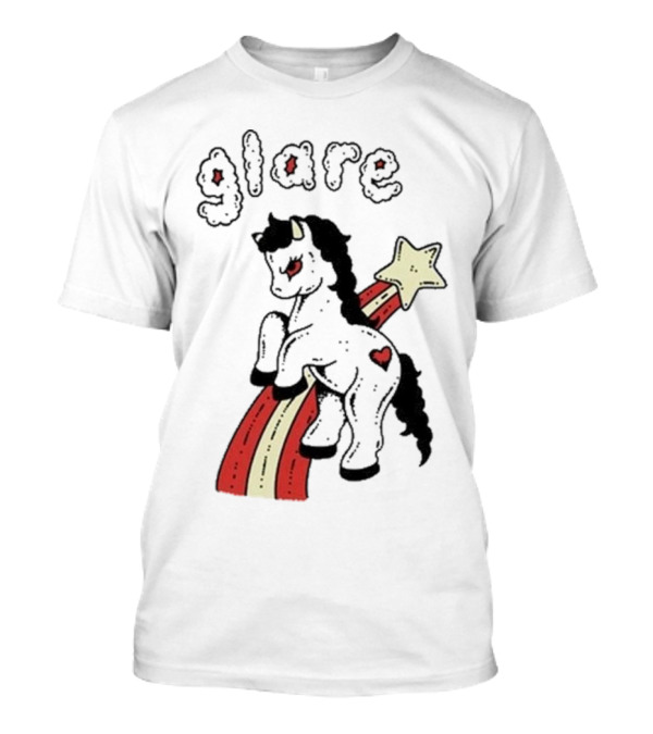 Glare Unicorn Heart Rainbow Star Ringer T-Shirt