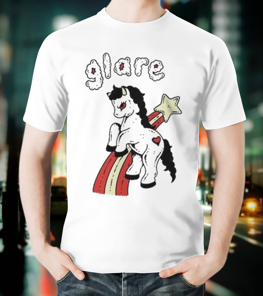 Glare Unicorn Heart Rainbow Star Ringer T-Shirt